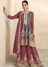 Chinon Embroidered Sharara in Pink