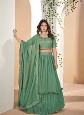 Brand New Partywear Lehenga Choli in Green Colour