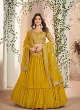 Unique Wedding Wear Lehenga Choli in Mustard Yellow Colour