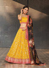 Alluring Looking Lehenga Choli in Yellow
