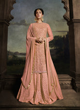 Endless Looking Salwar Suit in Peach Colour
