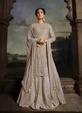 Endless Looking Salwar Suit in Grey Colour