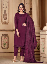 Desirable Salwar Suit in Rani Pink
