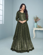 Lovely Salwar Suit of Real Georgette in Green Colour