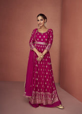 Real Georgette Fancy Embroidered Salwar Suit in Pink