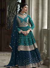 Contrast Salwar Suit in Blue Colour