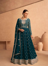 Fine Georgette Gown in Rama Colour