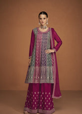 Outstanding Georgette Salwar Suit in Pink