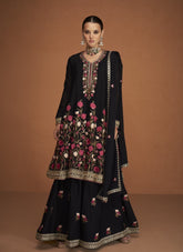 Outstanding Georgette Salwar Suit in Black