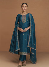 Premium Silk Salwar Suit in Blue