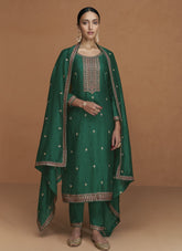 Premium Silk Salwar Suit in Green