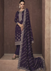 Premium Silk Salwar Suit in Purple