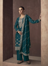 Premium Silk Salwar Suit in Rama