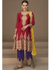 Premium Georgette Salwar Suit in Red