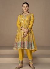 Premium Georgette Salwar Suit in Yellow