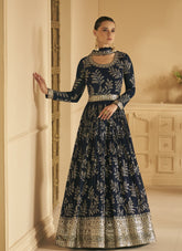 Real Georgette Gown in Dark Blue