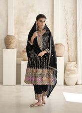 Superlative Black Colour Salwar Suit