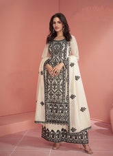 Premium Silk Sharara Suit in White