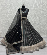 Zircon Sequins work Black Party-wear wear Lehenga Choli