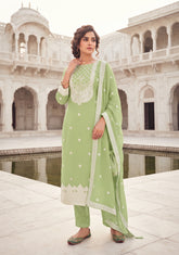 Pista Organza Designer Suit with Dupatta