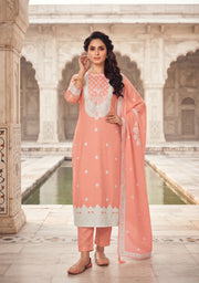 Rose Organza Designer Suit with Dupatta