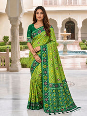 Green Printed Designer Saree