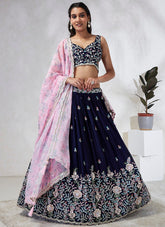 Pretty Looking Lehenga Choli in Nevy Blue