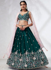 Pretty Looking Lehenga Choli in Teal