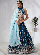 Pretty Looking Lehenga Choli in Teal