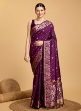 Saree of Silk in Purple Colour