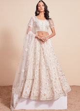 Musical Looking Lehenga Choli in Off-White Color