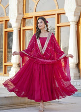 Lovely Looking Gown in Green Colour