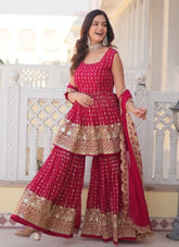 Designer Thread Salwar Suit in Pink