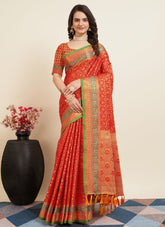 Joyful Looking Saree in Red Colour