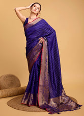 Saree in Royal Blue Colour Feels like Broadly