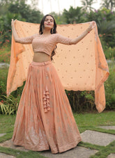 Bewitching Lehenga Choli in Peach