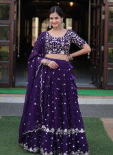 Engrossing Lehenga Choli in Blue