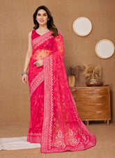 Trendy Pink Colour Saree