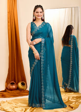 Good Looking Saree in Teal Blue Colour