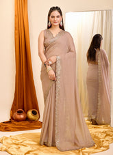 Alert Saree in Brown Colour