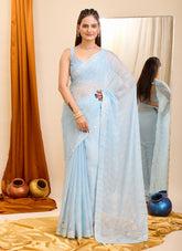 Radiant Looking Saree in Sky Blue