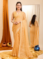 Sleek Saree in Mustard Colour