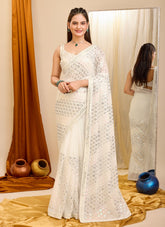 Time-Honored Saree in Cream Colour