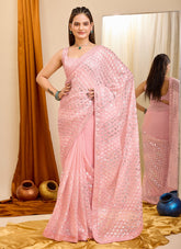 Universal Pink Colour Saree
