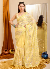 Conventional Saree in Yellow Colour