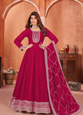 Captivating Looking Pink Colour Gown