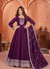 Sweet Purple Colour Gown