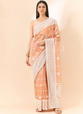 Delightful Peach Colour Saree