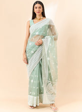 Pleasant Looking Green Saree