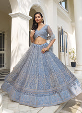 Allegorical Lehenga Choli in Blue Colour